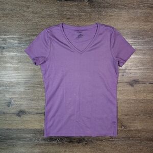 L.L. Bean Lavender V-Neck Short Sleeve Tee
